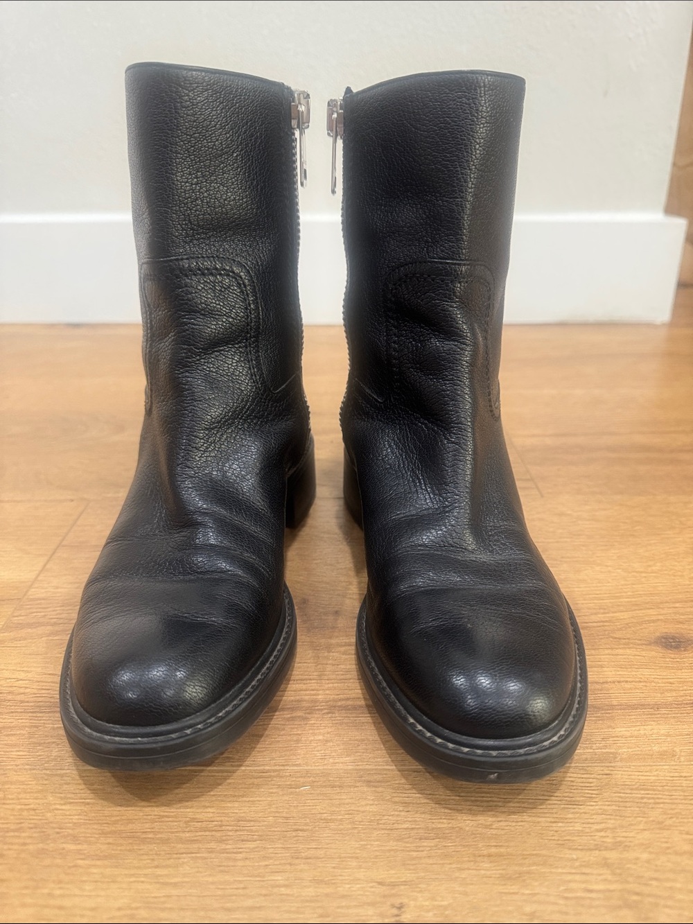 Gucci Black Leather Mid-Calf Boots Size 36.5